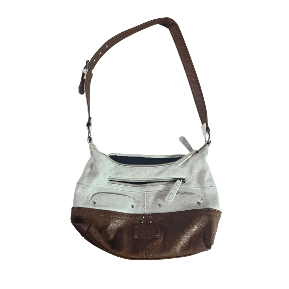 Stone & Co. Tan and White Leather Bag